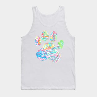 Vibrant Floral Paw Print Tank Top